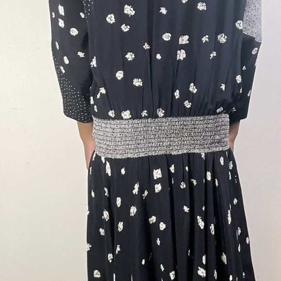 Carole Little Patchwork Geometric Midi dress with Shoulder Pads Size 14 - Picture 12 of 12